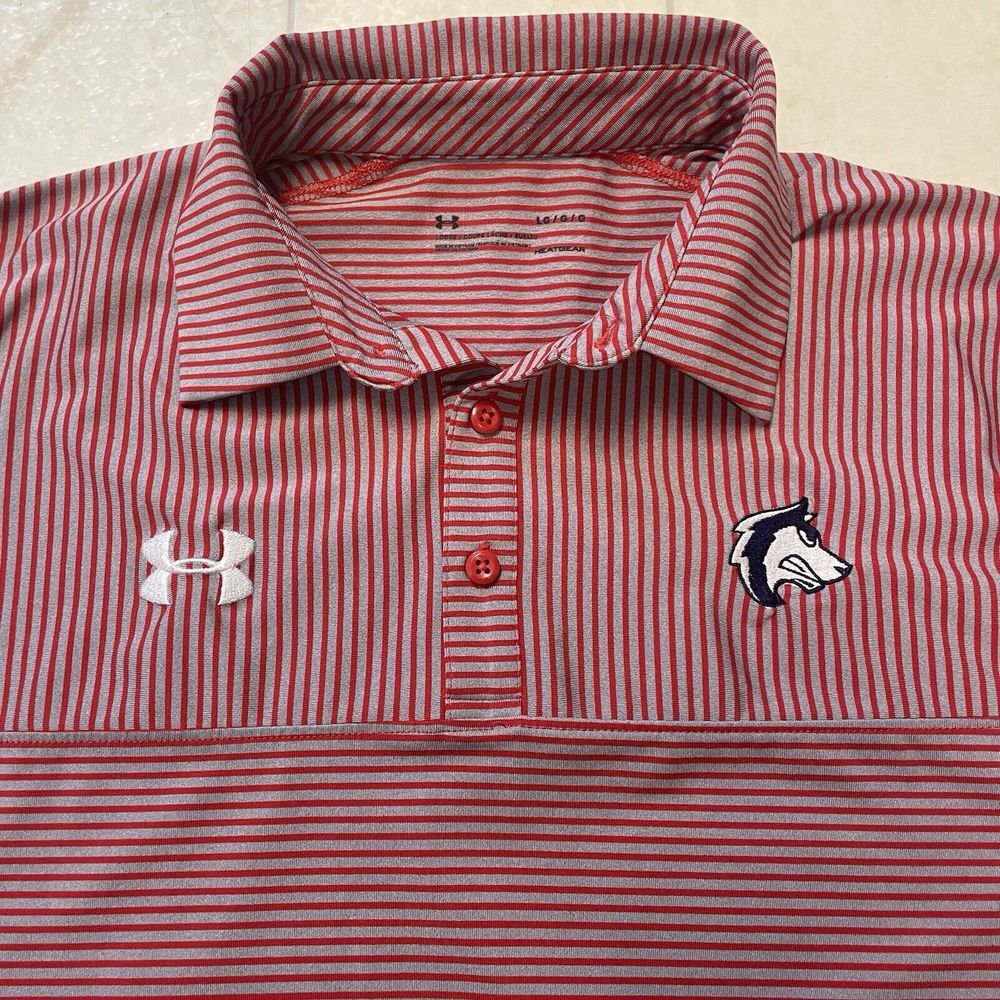 Under Armour‎ HEAT GEAR Washington Huskies College Mens Polo Golf Shirt Size L